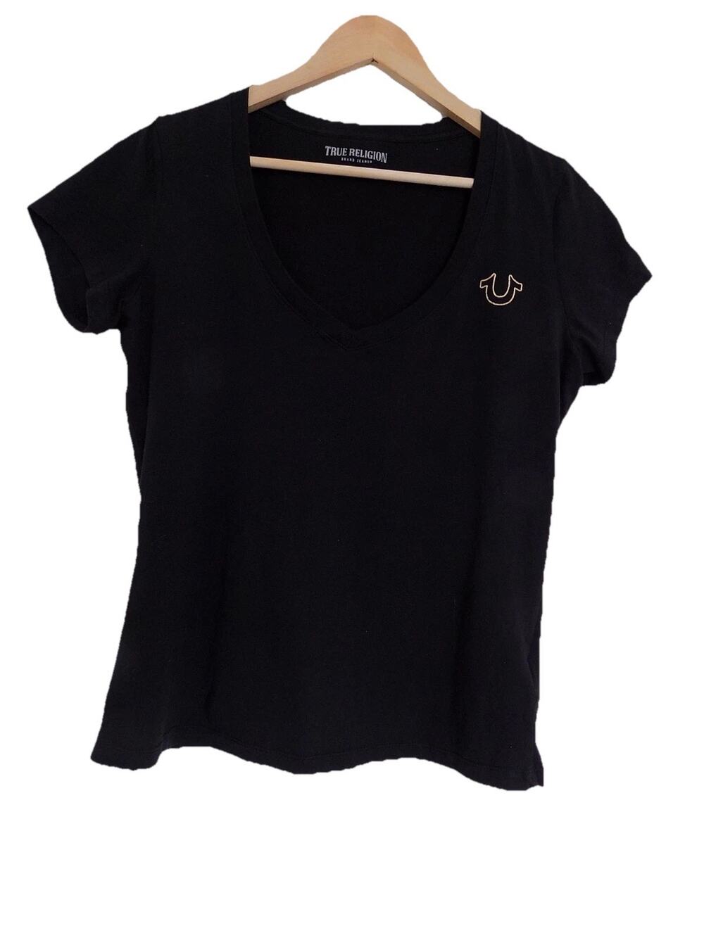 True Religion graphic tee t shirt black short sleeve womens size Medium